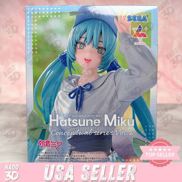 Hatsune Miku Conceptual Series Vol. 2 Figure Luminasta SEGA Blue Cap Hat US - Picture 1 of 7